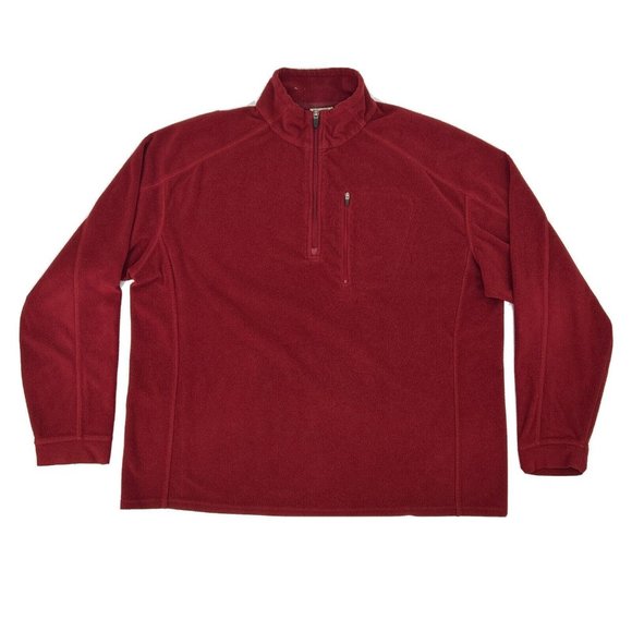 L.L. Bean Other - L.L. Bean Fleece‎ Jacket Men's Red XL Long Sleeve 1/4 Zip Pullover Zipper Pocket
